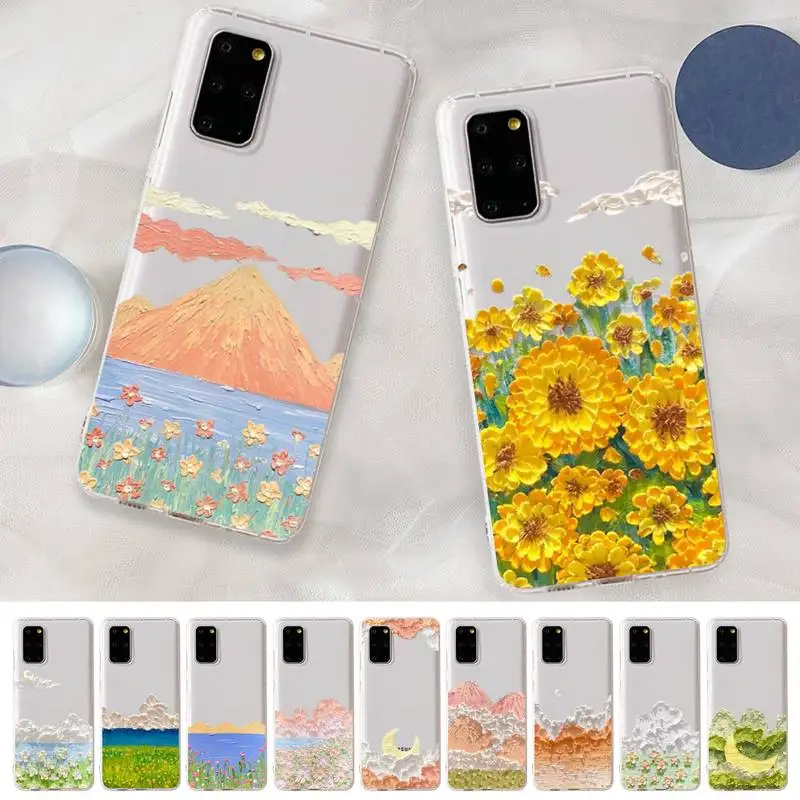 

RuiCaiCa Cute Oil Painting Flowers Phone Case For Samsung A 10 20 30 50s 70 51 52 71 4g 12 31 21 31 S 20 21 plus Ultra