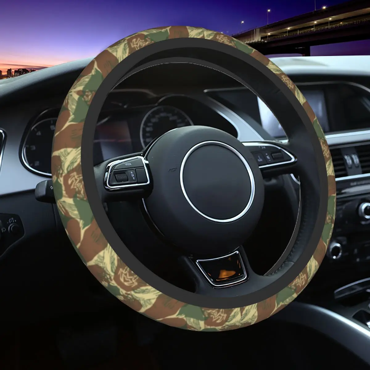 

37-38 Steering Wheel Covers Rhodesian Brush Stroke Camouflage Soft Military Armed Braid On The Steering Wheel Cover Accessories
