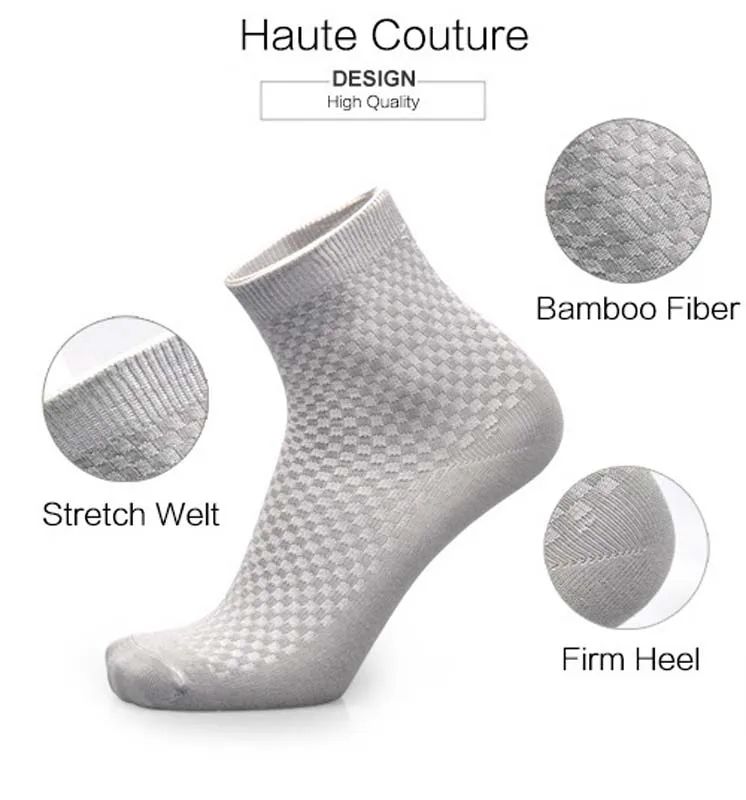 Bamboo Fiber Socks Men Deodorant Sock High Tube Business Solid Breathable Men Women Elastic Socks Autumn Spring 2020