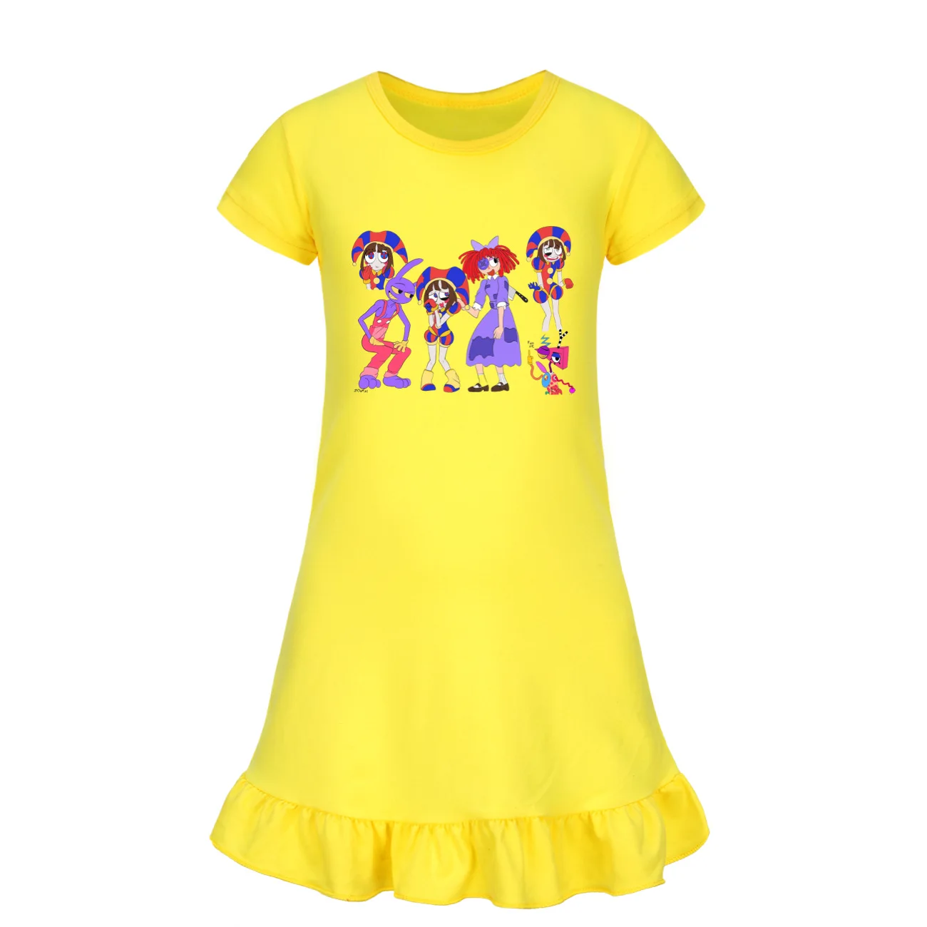 Удивительная цифровая цирковая одежда пижамное платье с короткими рукавами для