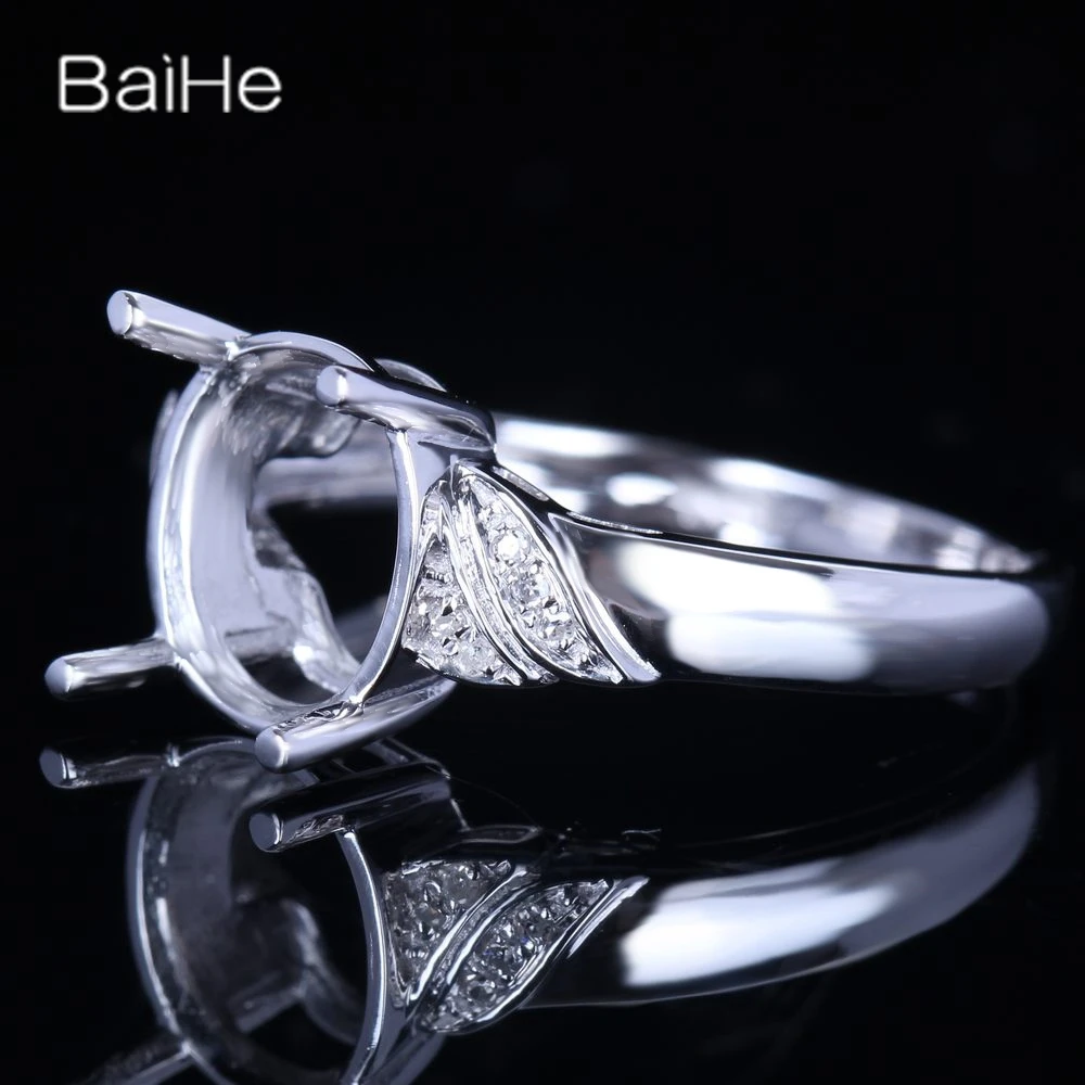 HALVMONTERT КОЛЬЦО ИЗ БЕЛОГО ЗОЛОТА 10К С ОВАЛЬНЫМ ЖЕМЧУГОМ ДЛЯ ЖЕНЩИН И МУЖЧИН ВЫСОКОГО КАЧЕСТВА ИЗДЕЛИЙ ИЗ ДРАГОЦЕННЫХ МЕТАЛЛОВ BAIHE.