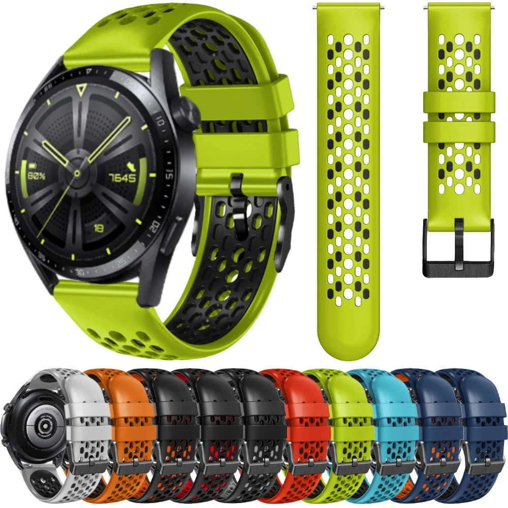 

Силиконовый ремешок для Samsung Huawei Amazfit Garmin Honor POLAR, мягкий спортивный браслет для смарт-часов, аксессуары для наручных часов, 22 мм