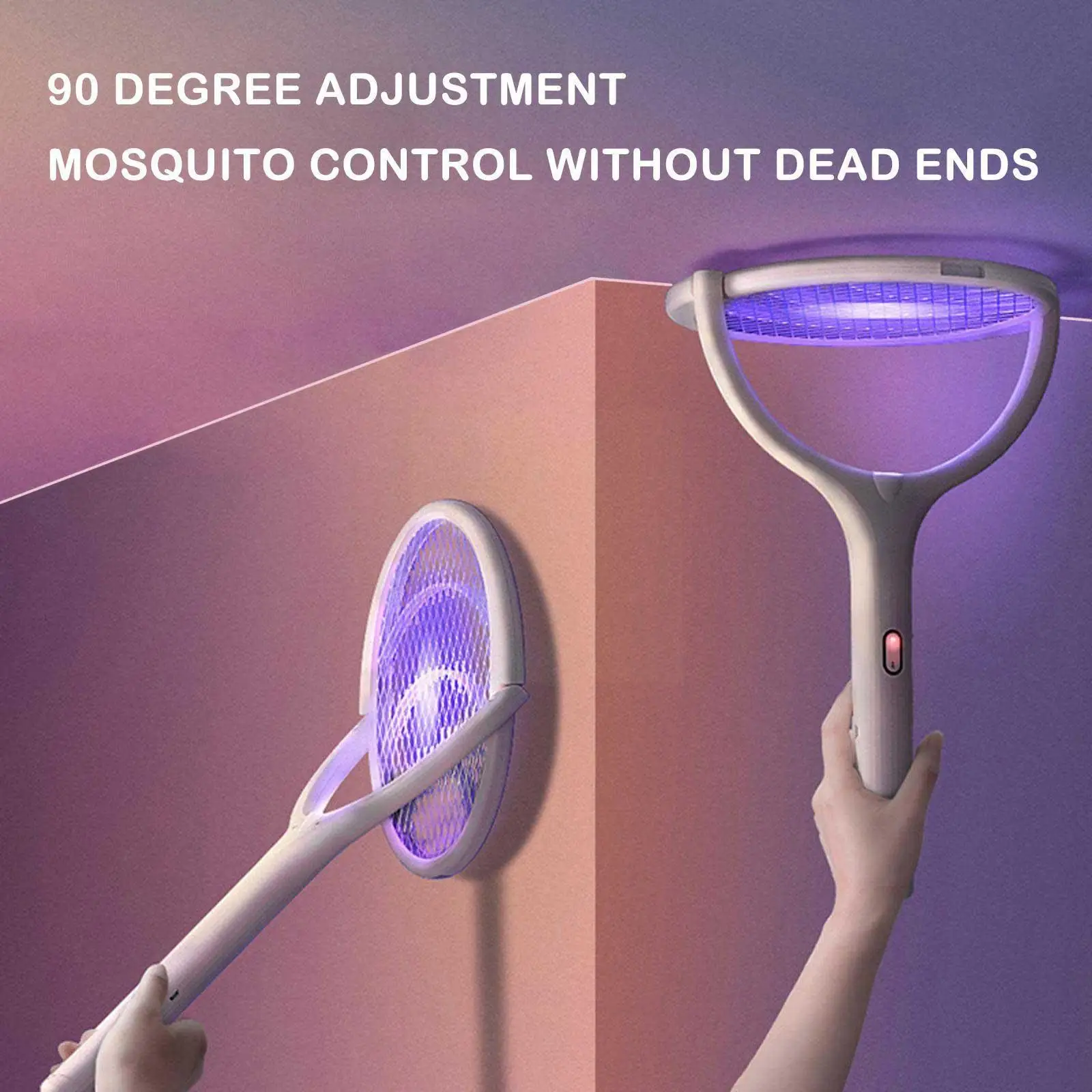 

5 IN 1 Electric Mosquito Swatter Mosquito Killer Lamp Angle Double 3500V USB Switch Adjustable Rechargeable Zapper Safety B L7U3