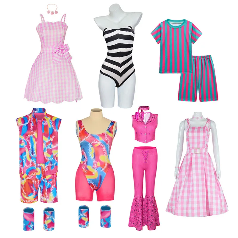 

Kids Children Margot Ken Cosplay Costume Barbier Summer Fashion Role Playing For Girls Boys Outfit Halloween Disguise Suit