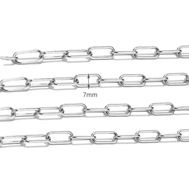 1 м нержавеющая сталь 7 мм ширина золотой тон Rolo кабельные цепи тяжелая шикарная