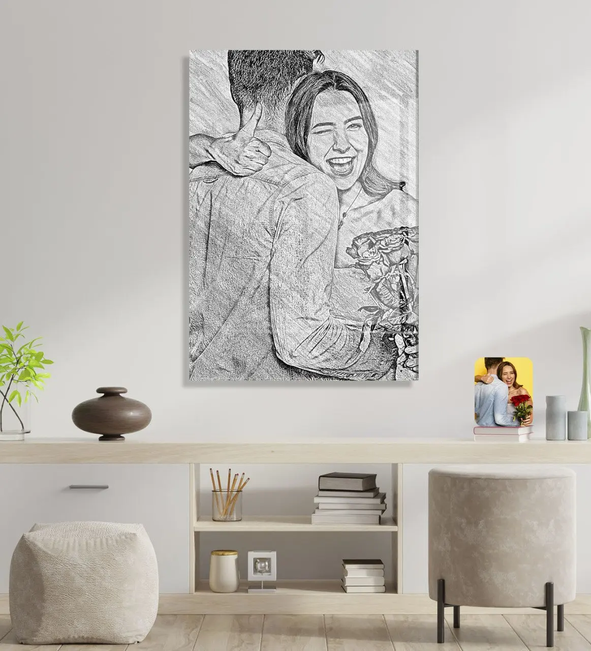 

Personalized charcoal design glass table 45x65cm-1