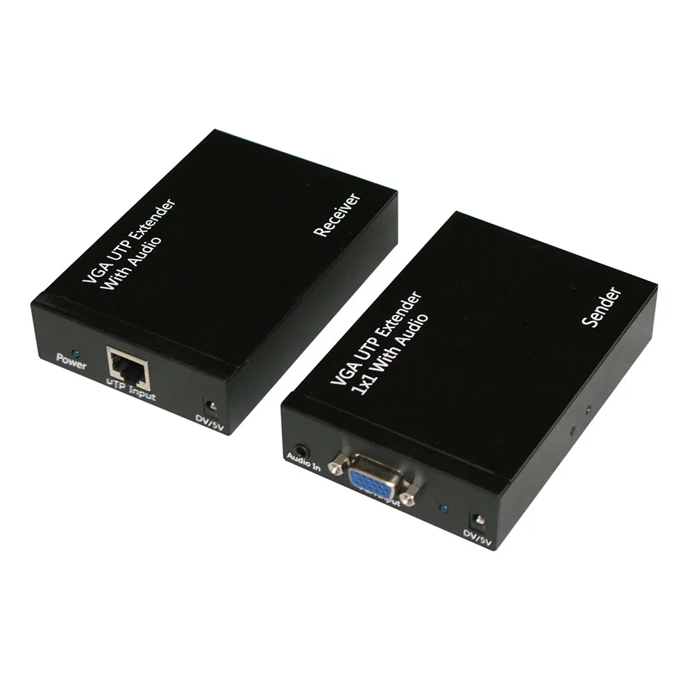 Удлинитель VGA UTP разветвитель 1x1 с аудио Cat5 до 984 футов/300 метров поддерживает 1920x1080