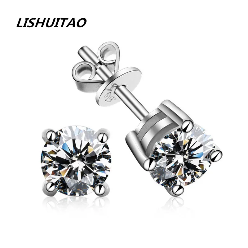 

Jewelry For Women's Simple s925 Silver Earrings 100% Moissanite Classic 18K Gold Plated Wedding Accessories High Quality