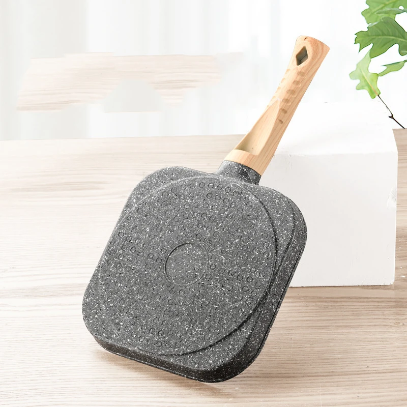 Антипригарная сковорода с 2/4 отверстиями для стейков яиц блинчиков утолщенная