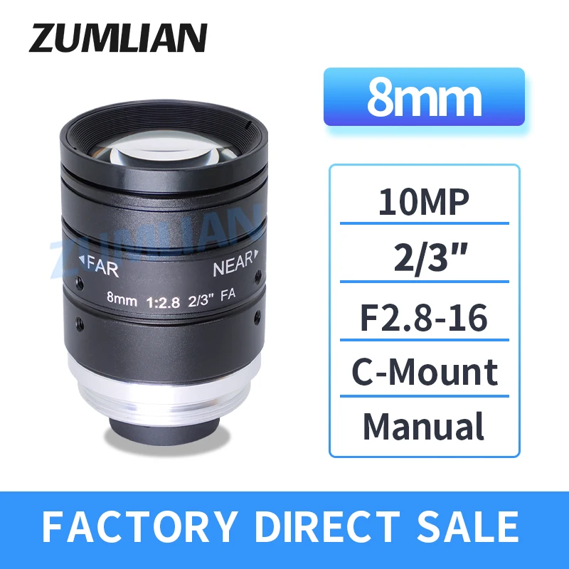 Фокусное расстояние 2/3 дюйма FA 10MP C-Mount