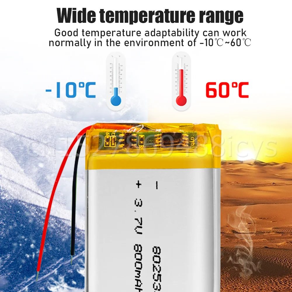 802535 3 7 в 800 мАч Φ для MP4 MP5 GPS DVD PDA Walkie-talkie рекордер Bluetooth-гарнитура 082535 |