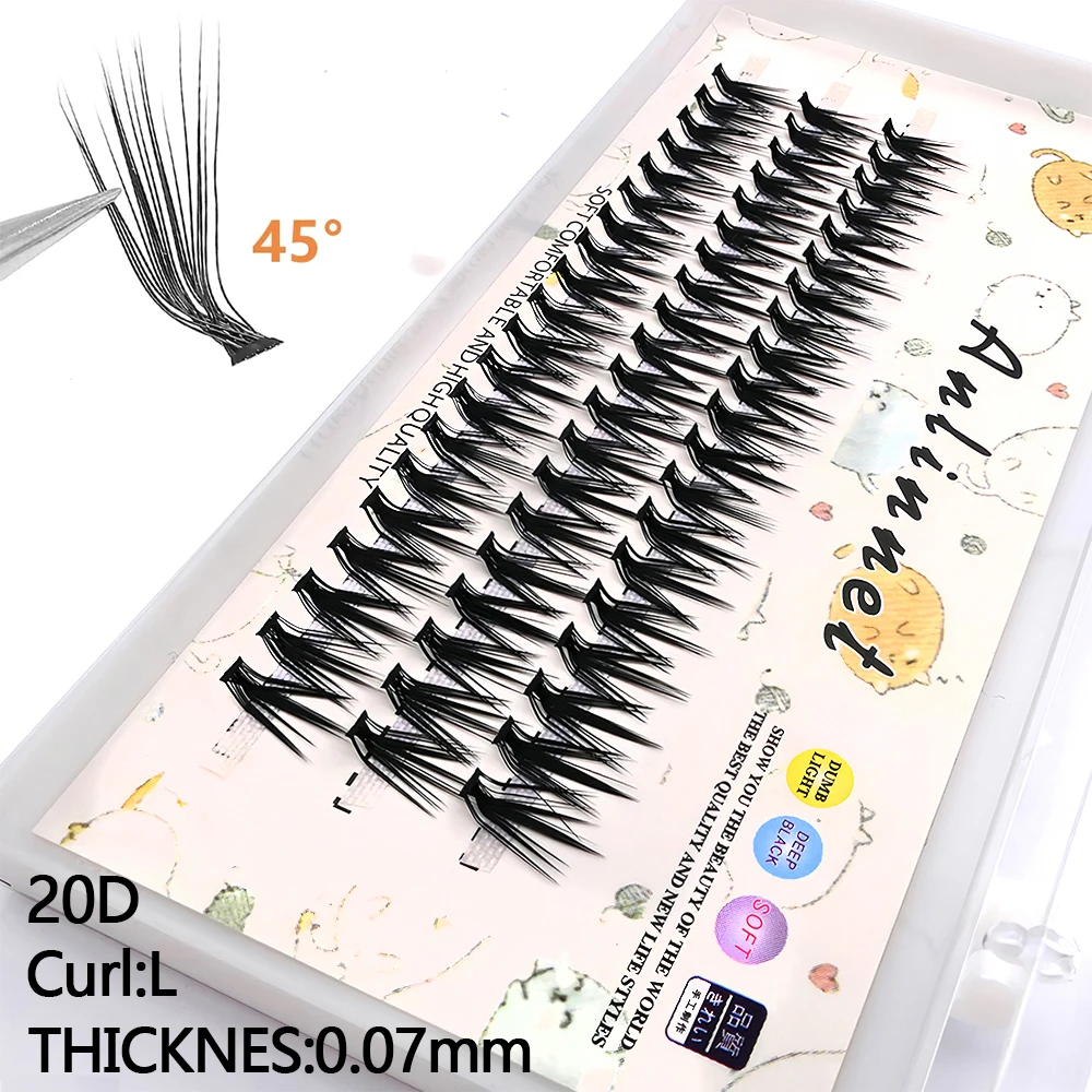 New 20D/30D/40D Mink Eyelashes L Curl 60 bundles/box Natural Handmade Eyelash Cluster Professional Makeup Lashes Tools wholesale