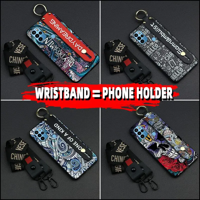 Милый противоударный мягкий чехол из ТПУ с ремешком на запястье для BLU G91 Pro |