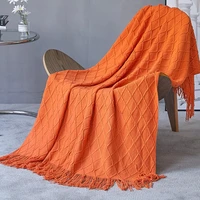 knitted blanket solid color decoration home thermal blanket nordic decorative blankets sofa bed throw chunky knit throw plaids