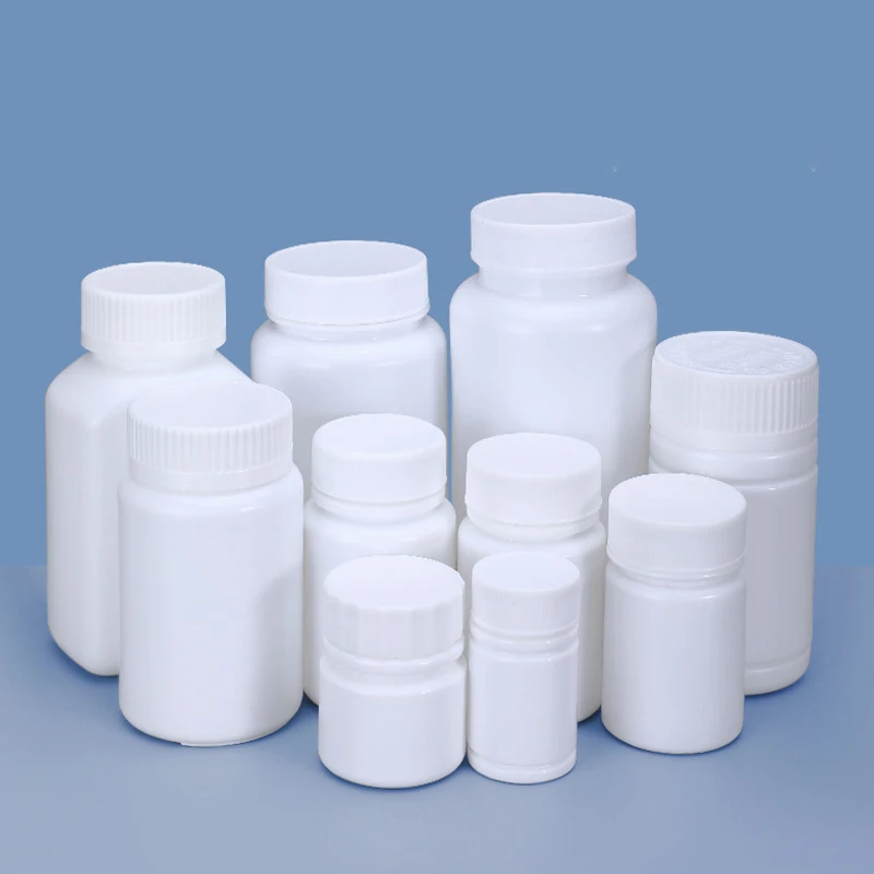 

100Pcs 15ml -100ml White Plastic Empty Seal Bottles Reagent Liquid Packing Vials Solid Powder Medicine Pill Capsule Containers