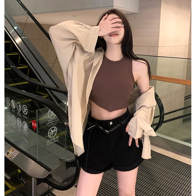 

Белая облегающая пикантная рубашка с глубоким V-образным вырезом, женская летняя форма, деловой белый костюм-рубашка