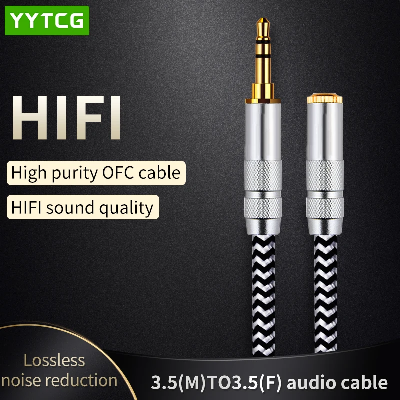 

YYTCG Hifi 3.5mm Audio Extension Cable OCC HIFI 3.5MM Male to Female Cable