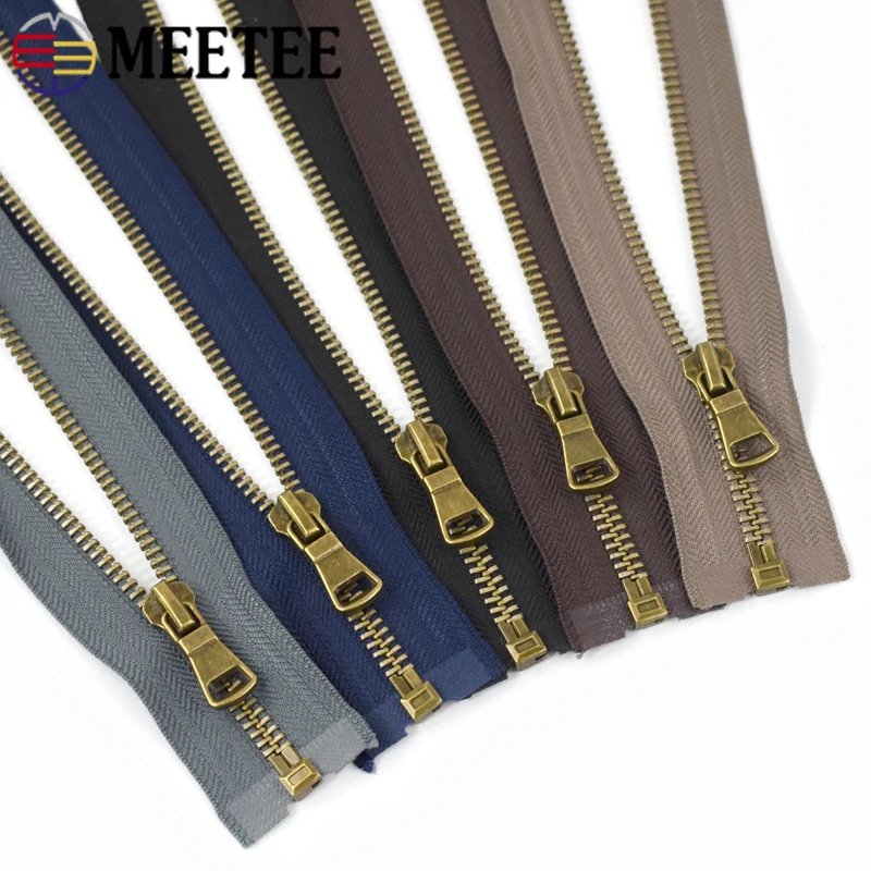 

5/10Pcs 5# Metal Zippers 40/50/60/70/80cm Open-End Zipper for Sewing Backpack Jacket Zips Repair Kit DIY Bag Garment Accessories