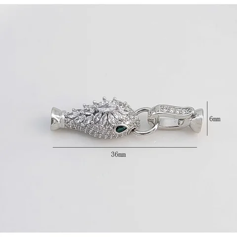 Цельный медный цирконий, голова змеи, универсальная застежка, браслет из бисера «сделай сам», ожерелье, торцевая крышка, материал для изготовления ювелирных изделий, аксессуар