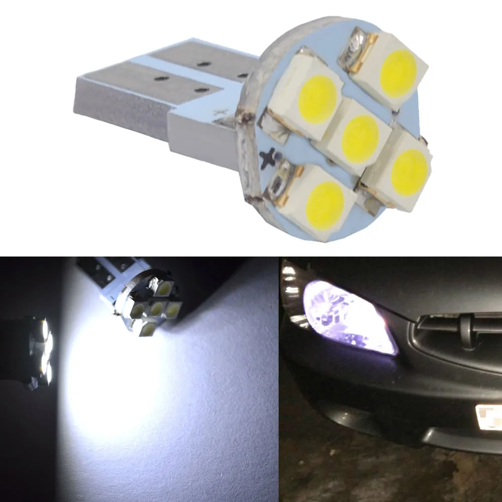 

2PCS Car Indicator Led Dome Reading Light T10 3528 1210 5Smd DC 12V Canbus Auto Tail Backup Turn Signal Bulb License Plate Lamps