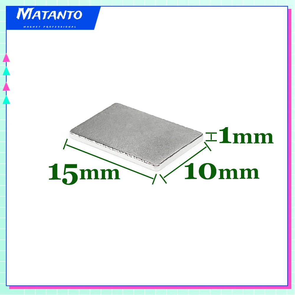 

5/10/20/50/100/200/300PCS 15X10X1mm Thin Block Powerful Strong Magnetic Magnets N35 Permanent Neodymium Magnets 15x10x1 15*10*1
