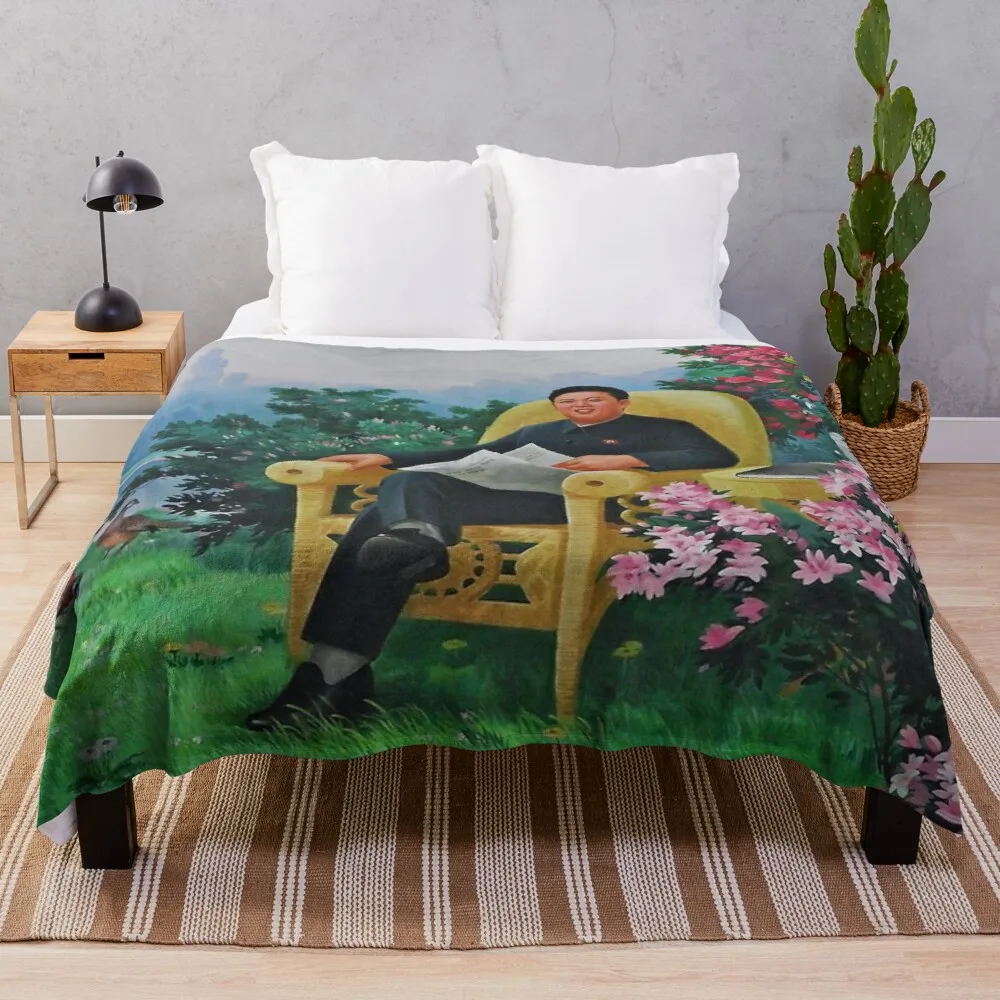 Забавное одеяло из Северной Кореи Ким Чен ил туристическое мягкое покрывало на