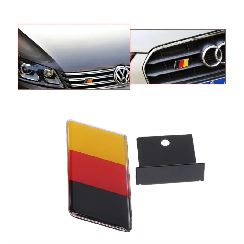 

German Flag Grille Emblem Badge for Volkswagen Scirocco GOLF 7 Golf 6 Polo GTI VW Tiguan A4 A6 Car Accessories