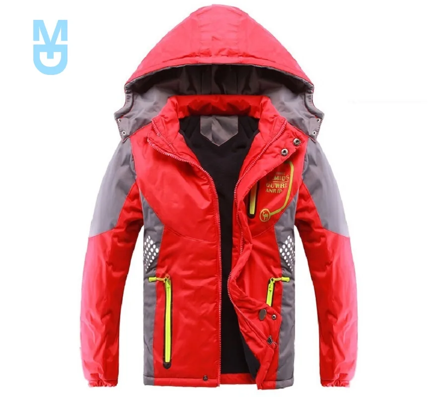

New Winter Thicken Warm Fleece Padded Child Coat Double-deck Windproof Boys Girls Jackets Children Outerwear For 3-12 Years Old