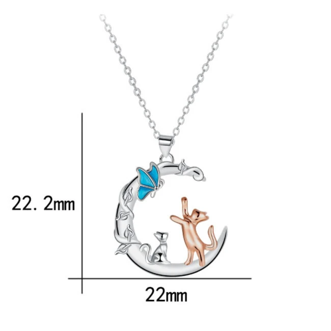 Модное ожерелье с подвеской в виде кота лунная цепочка-бабочка колье лучший