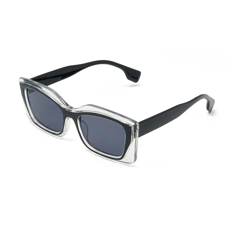 

Square Fashion Transparent Frame Splicing Cat Eye Sunglasses For Women Thick Frame Colorful Eyewear Fashion Beach Shade UV400