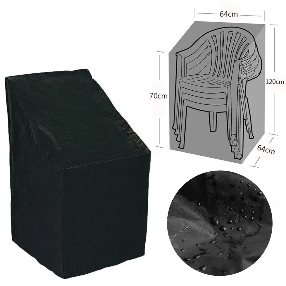 

Stacked Chair Dust Cover Storage Bag Outdoor Garden Patio Yard Furniture Protective Cover Waterproof Dustproof Rain Cover