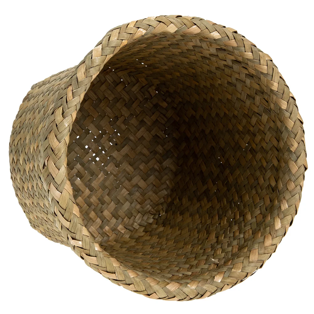 

Wicker Wastebasket Wastepaper Woven Hamper Storage Baskets Office Rattan Trash Can Egg Table