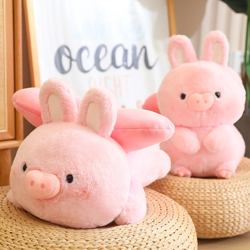 

Kawaii Rabbit Pig Plush Toy Cute Action Figure Sofa Cushion Nap Throw Pillow Home Decoration Send Girls Holiday Gifts