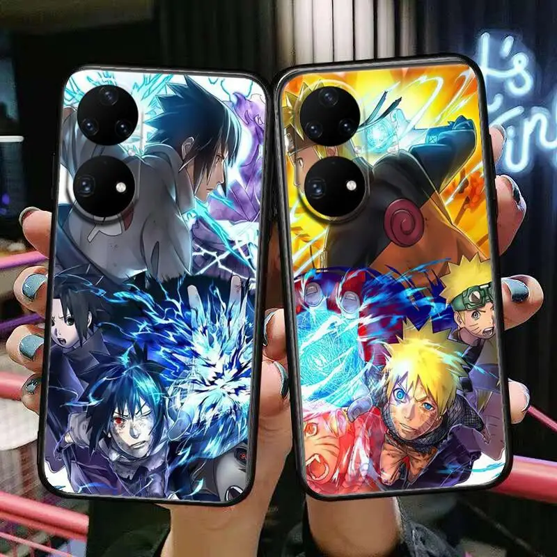 

Naruto VS Sasuke Phone Case For Huawei p50 P40 p30 P20 10 9 8 Lite E Pro Plus Black Etui Coque Painting Hoesjes comic fas