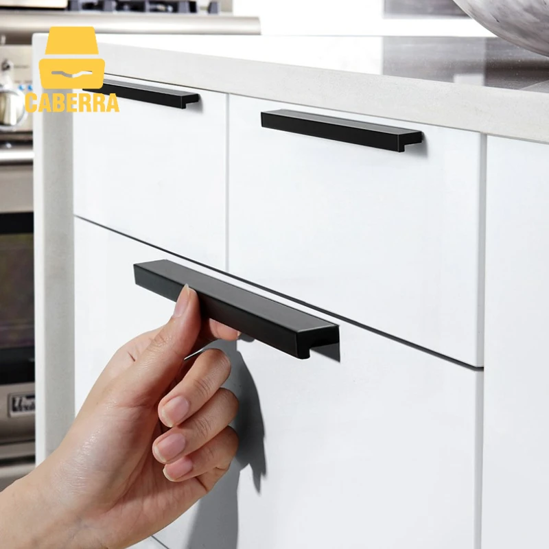 Черные золотые мебельные ручки из алюминиевого сплава для кухни | Обустройство