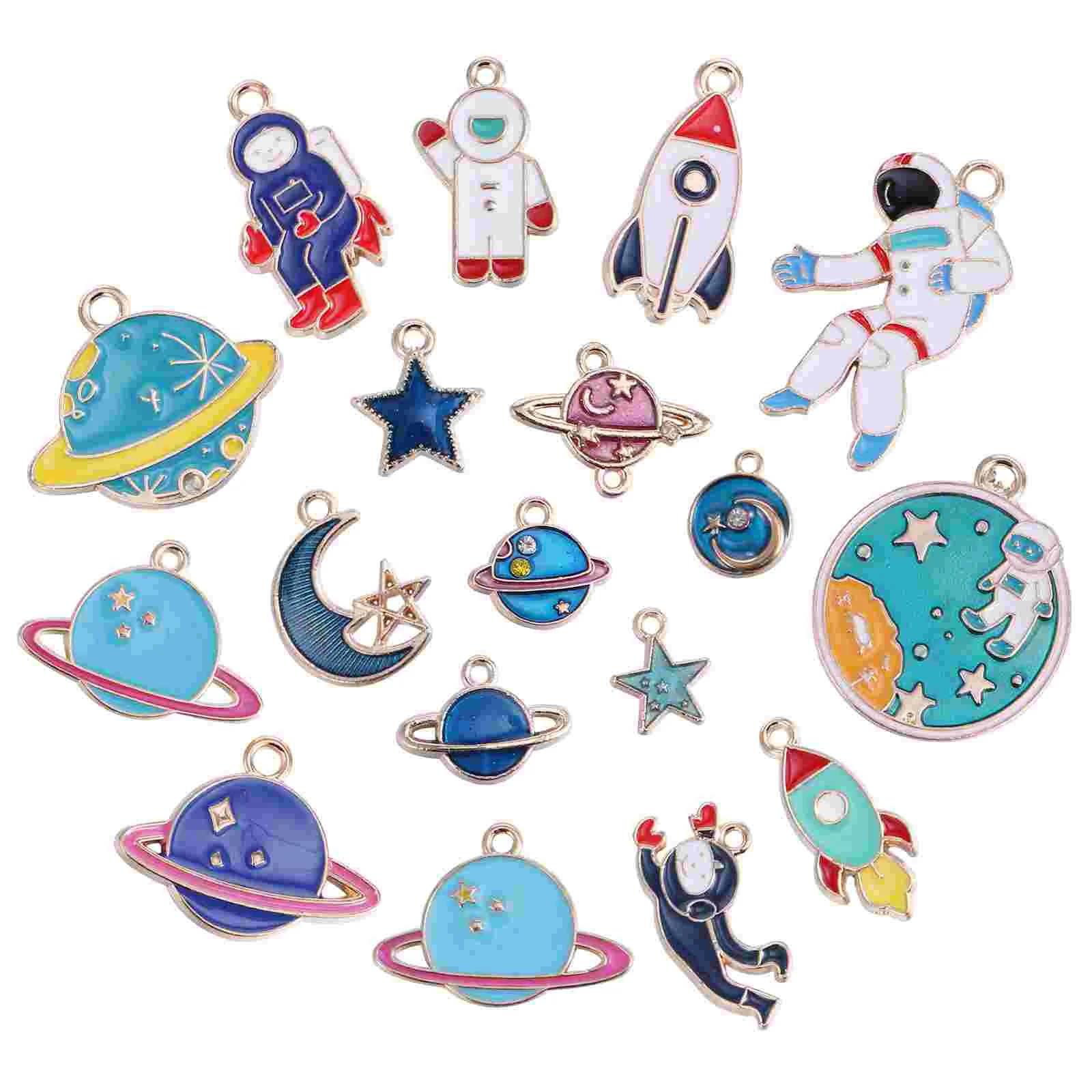 

Charms Charm Jewelry Planet Making Pendantpendants Moon Space Metal Crafts Themeastronaut Diy Universe Stars Enamel Earring