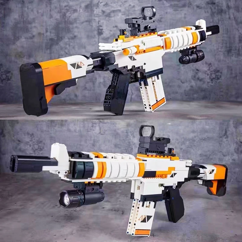 Модель стрелкового оружия M4A1 Карбин резиновой стрелкой для строительства, военного городка, технического запуска кирпича, игрушка оружие Солдат Второй мировой войны для мальчиков.