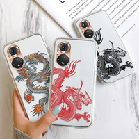 case honor 60 50 lite silicone clear dragon cover for huawei honor 9x pro 9c 9a 8a 10i 20i 20 50 10 lite 20s 50 funda