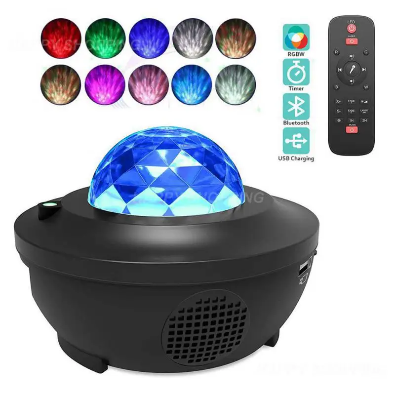 

Galaxy Night Light Projector Romantic Remote Control Built-in -speaker Kids Valentines Daygift Smart Galaxy Projector