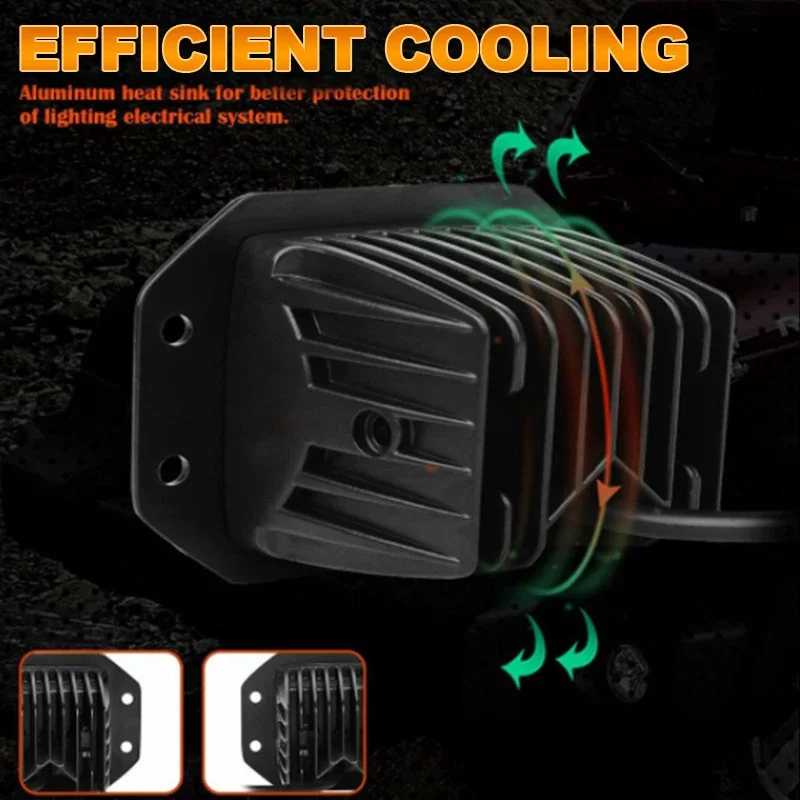 Рабочий фонарь Jeep Wrangler 5-дюймовая зеркальная панель 40 Вт для автогрузовика