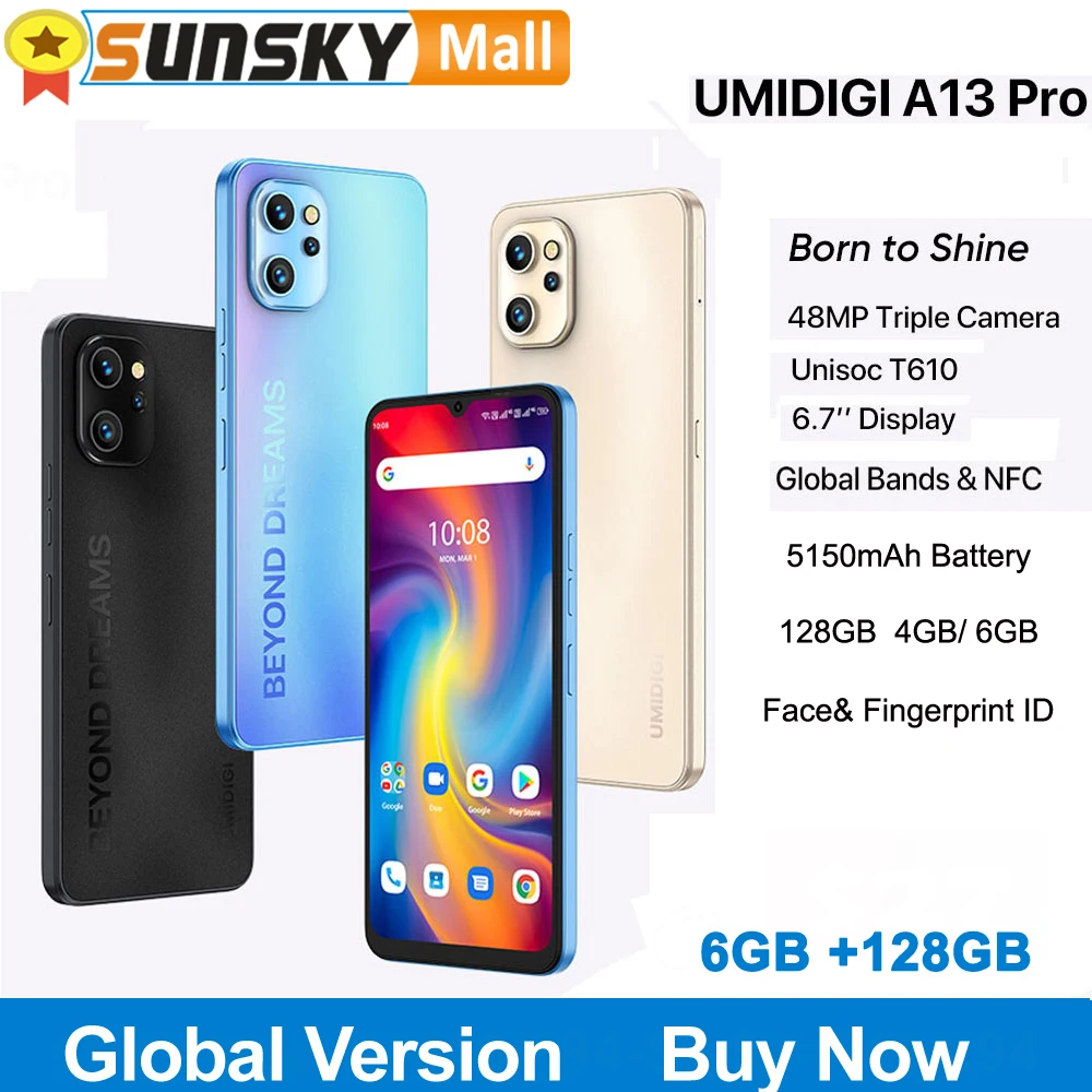 UMIDIGI A13 Pro смартфон 4 ГБ/6 ГБ 128 5150 мАч экран 6 7 дюймов Android 11