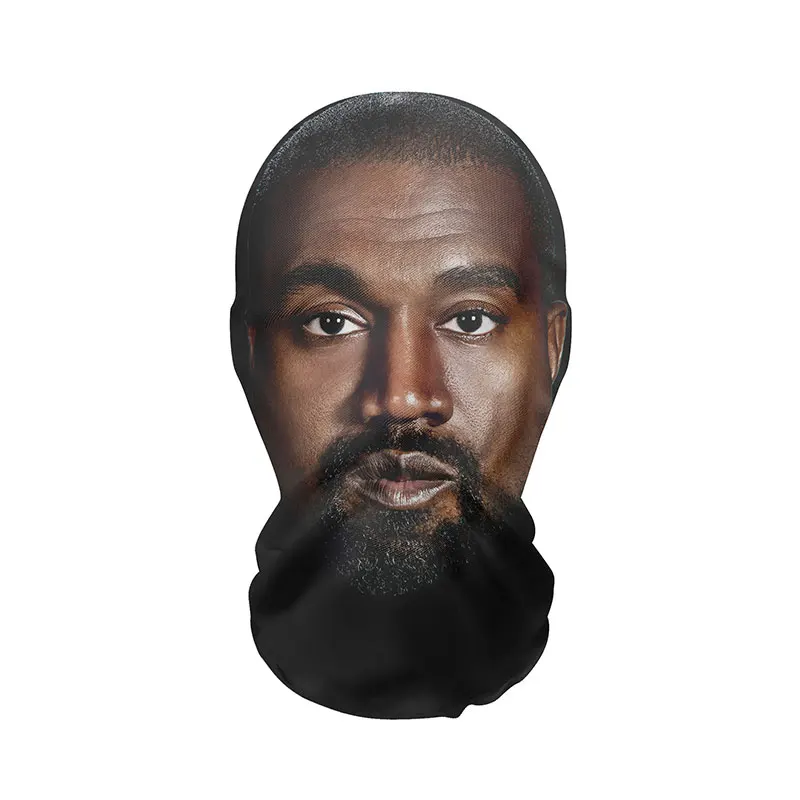 3D печатная маска Kanye Visual Elastic Mesh полнолицевая для унисекс головные уборы косплея