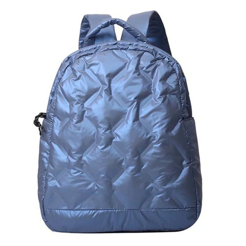 

Winter Space Padded Down Backpack Large Capacity Backpack Female Shoulder Cotton Quilted School Bag Mochilas Femininas