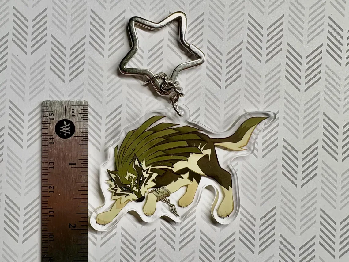 Фото Акриловый брелок Wolf Link из игры Legend of Zelda: Twilight Princess с застежкой в форме звезды №2