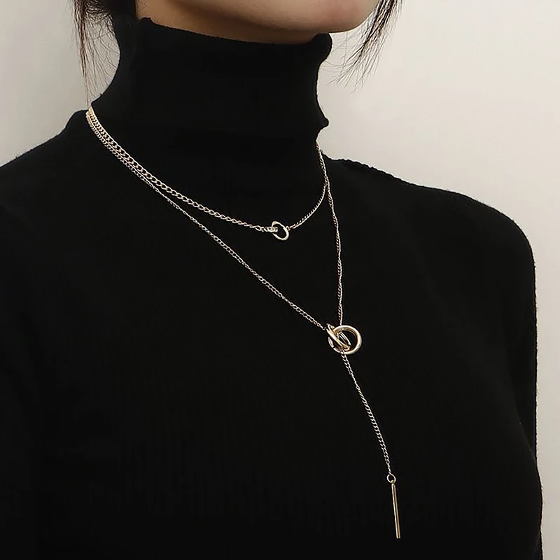 Винтажное Двухслойное Ожерелье С Подвесками Богемный Многослойный Женский