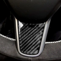 car carbon fiber interior steering wheel panel cover sticker trim for tesla model 3 2018 2019