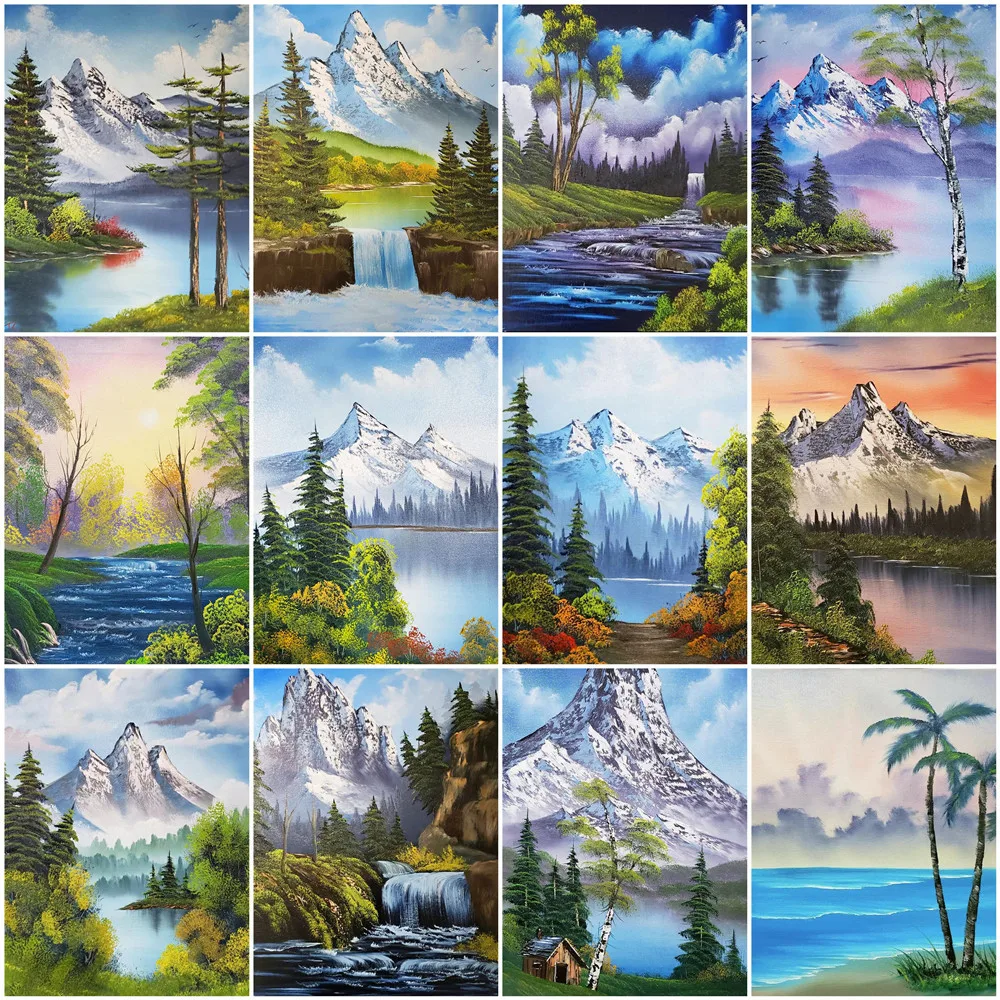 

Алмазная мозаика HUACAN, Набор для вышивки крестом 5D, картина на дереве, пейзаж, хобби и вышивка, украшение для дома