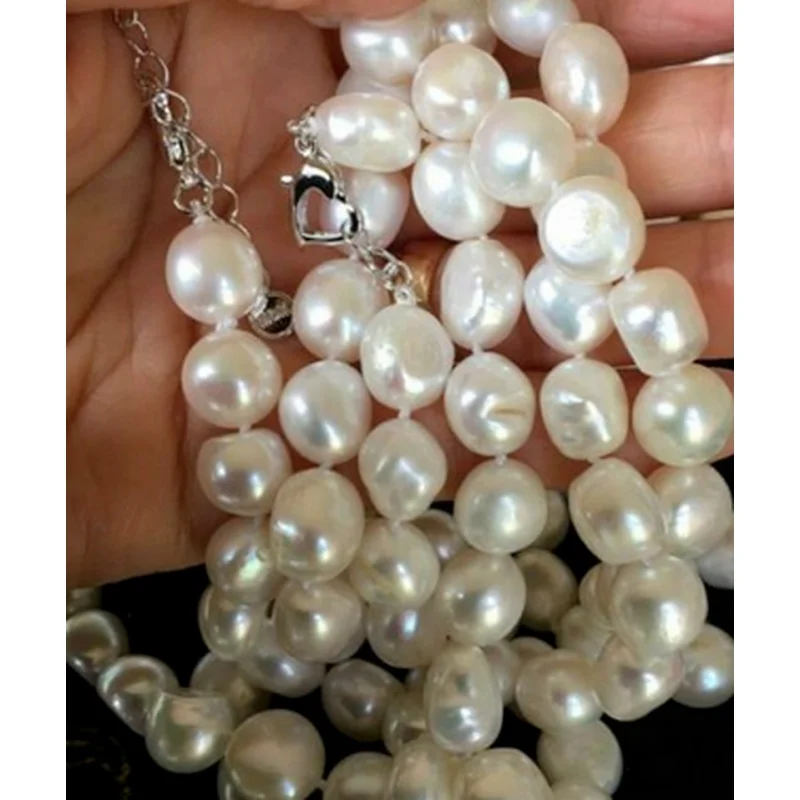 

8-9mm Freshwater Baroque Pearl Natural White Necklace 45 4cm good luster