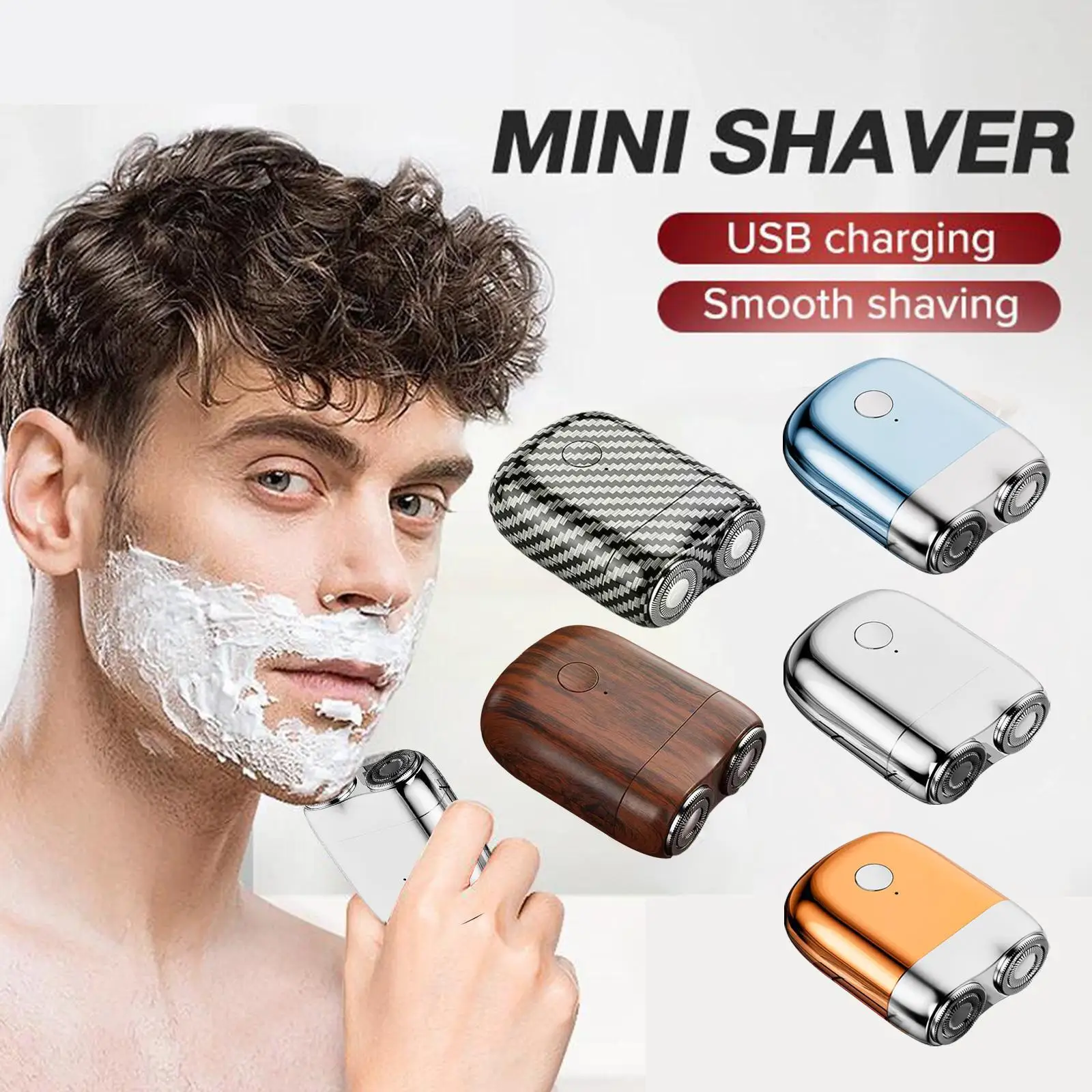USB Rechargeable Electric Shaver Mini Portable Face Cordless Shavers Wet & Dry Painless Small Size Machine Shaving For Men I6W6