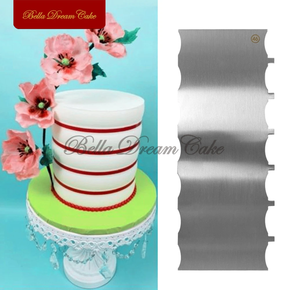 

Double Side Arc Shape Cake Scraper Stainless Steel Smoother Spatulas DIY Buttercream Cake Comb Cake Decorating Tools Bakeware